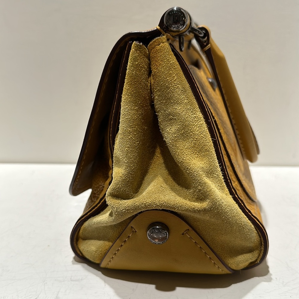 COACH (E1680-38388) “Drifter” Mustard Yellow Leather/ Suede Satchel - Picture 4 of 16
